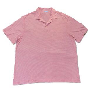 J. McLaughlin - Pink / White Stripe Men's Polo -XL